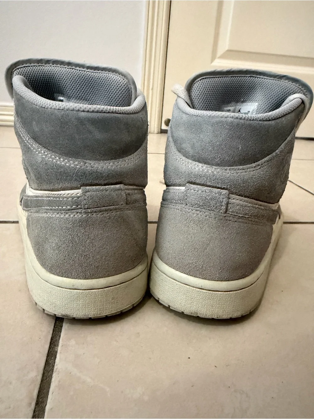 Jordan Men's High Top Sneakers Gray White